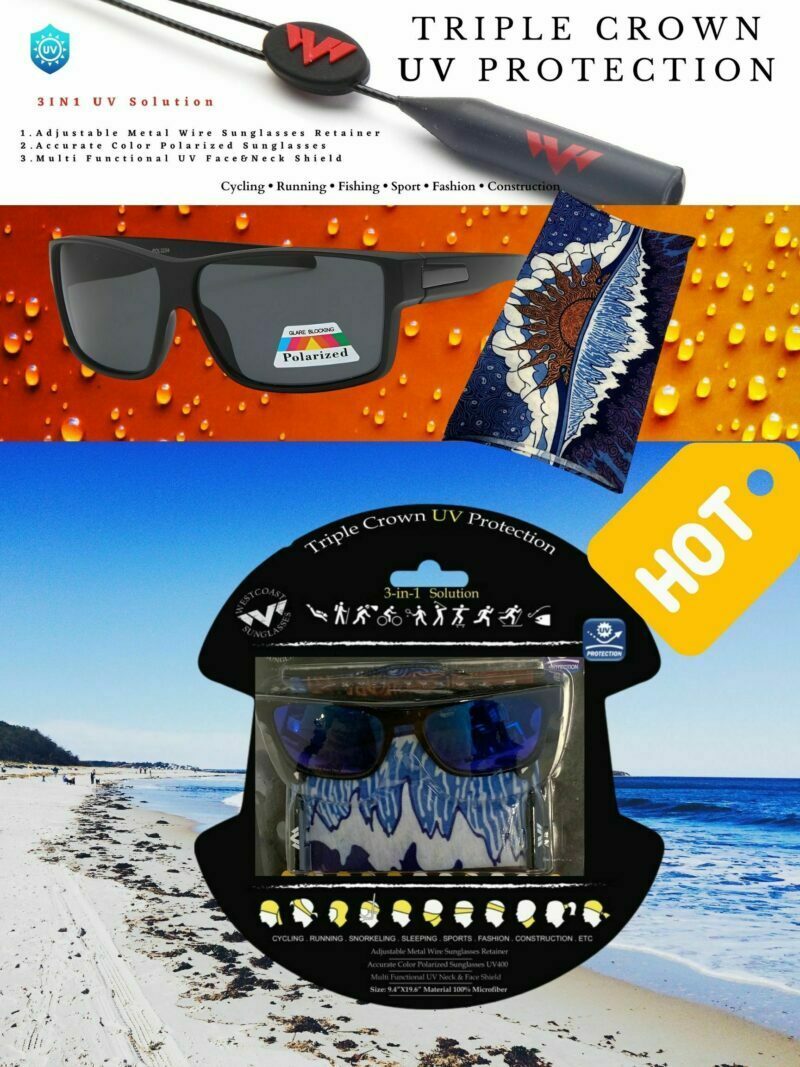 face shield and polarized sunglasses